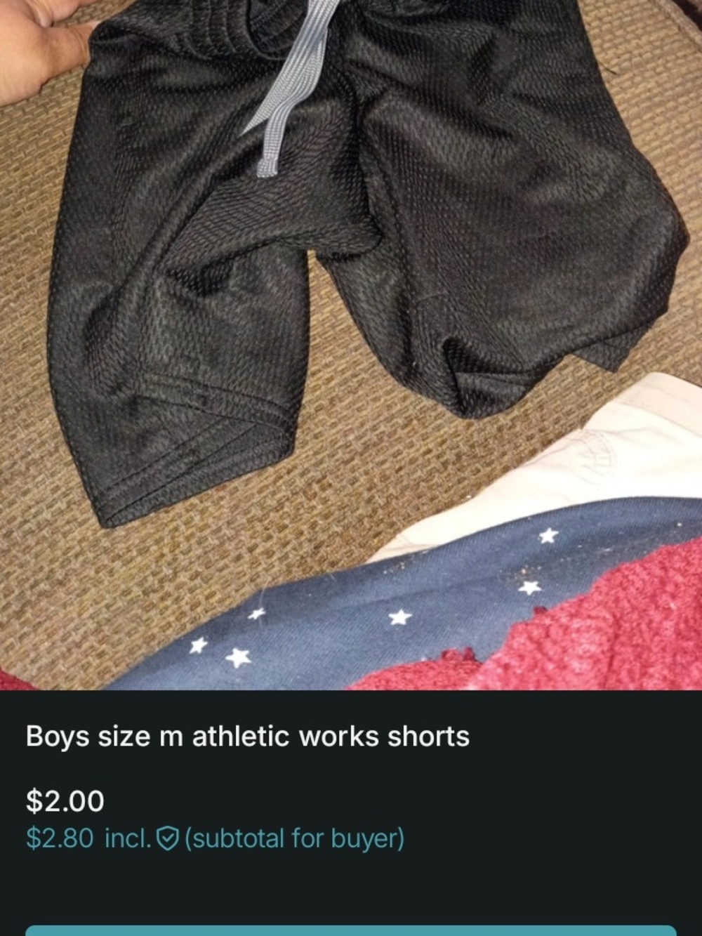 Athletic Works Black Boys Athletic Mesh Shorts